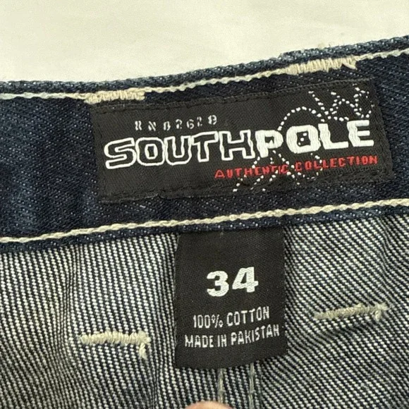 Vintage‎ Y2K Southpole Baggy Jeans Mens 34x32 Blue Wide Leg Skater